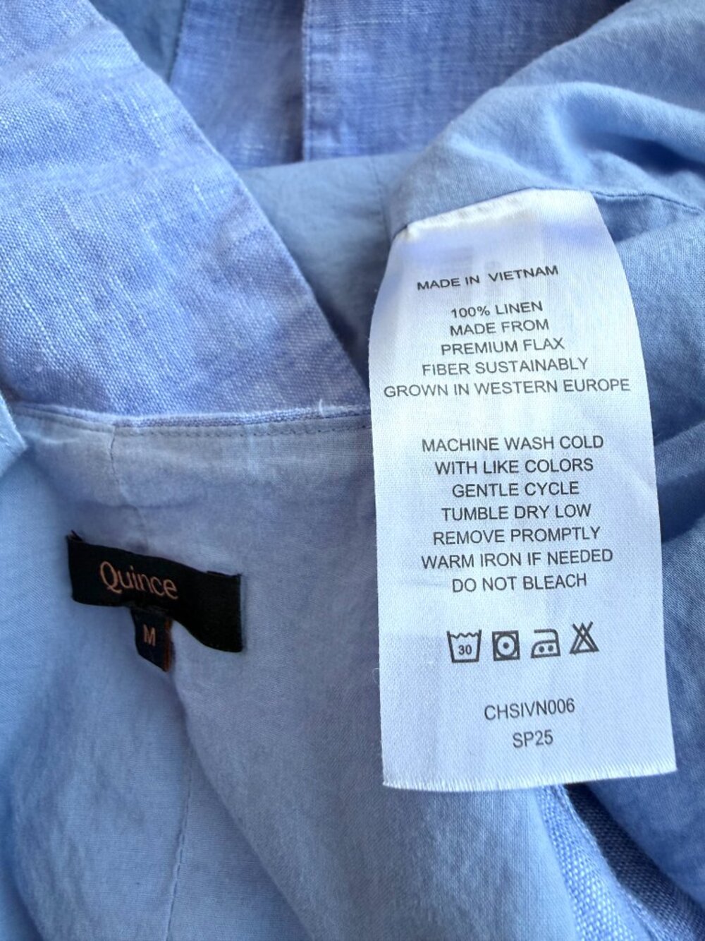 Quince Linen Vest Top European French Blue (M) - Picture 8 of 10